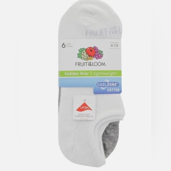NWT Fruit of the Loom Coolzone Cotton Socks - White, Gray and Black - Picture 1 of 14